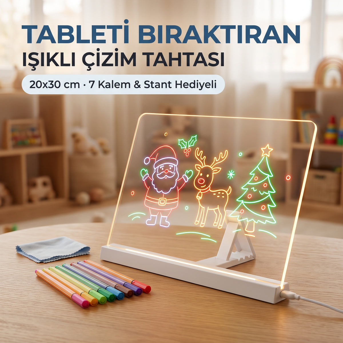 Çocukları Ekrandan Uzaklaştıran Led Işıklı Çizim Tahtası
