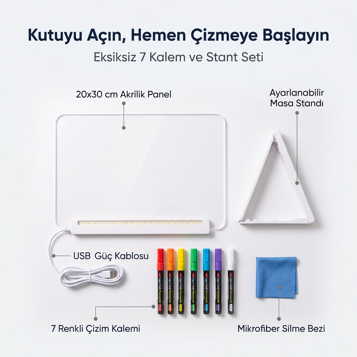 Çocukları Ekrandan Uzaklaştıran Led Işıklı Çizim Tahtası